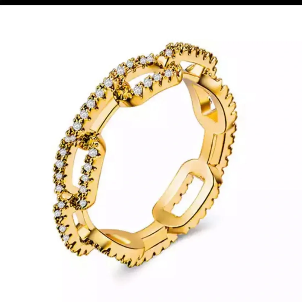 New Women’s Yellow Gold Plated Diamond Eternity Ring - Picture 4 of 8